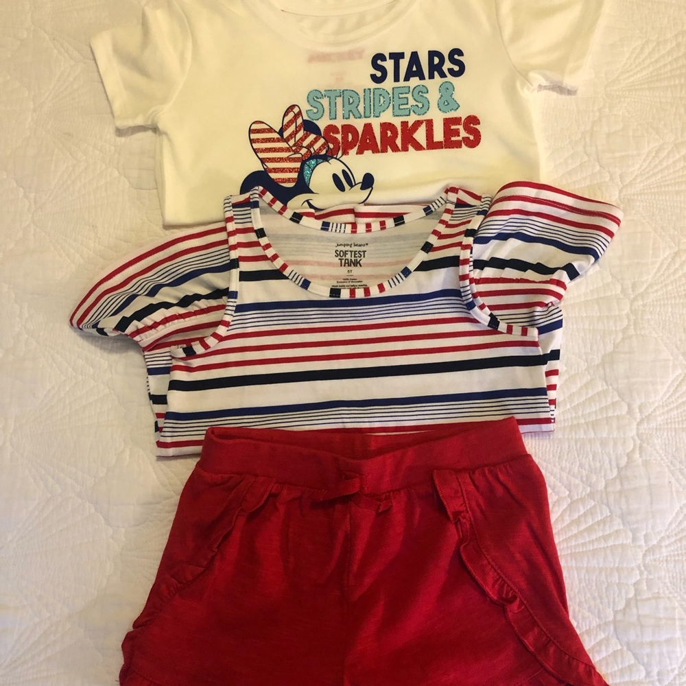 Bundle: girls size 5 4th of July outfit Disney